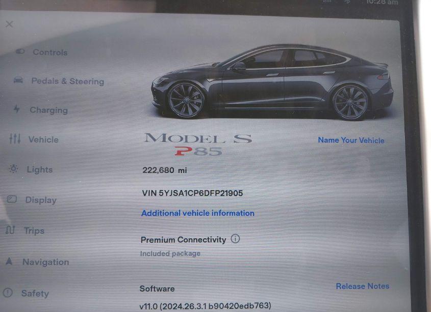 Photo 7 of 2013 Tesla Model S PERFORMANCE (VIN 5YJSA1CP6DFP21905)