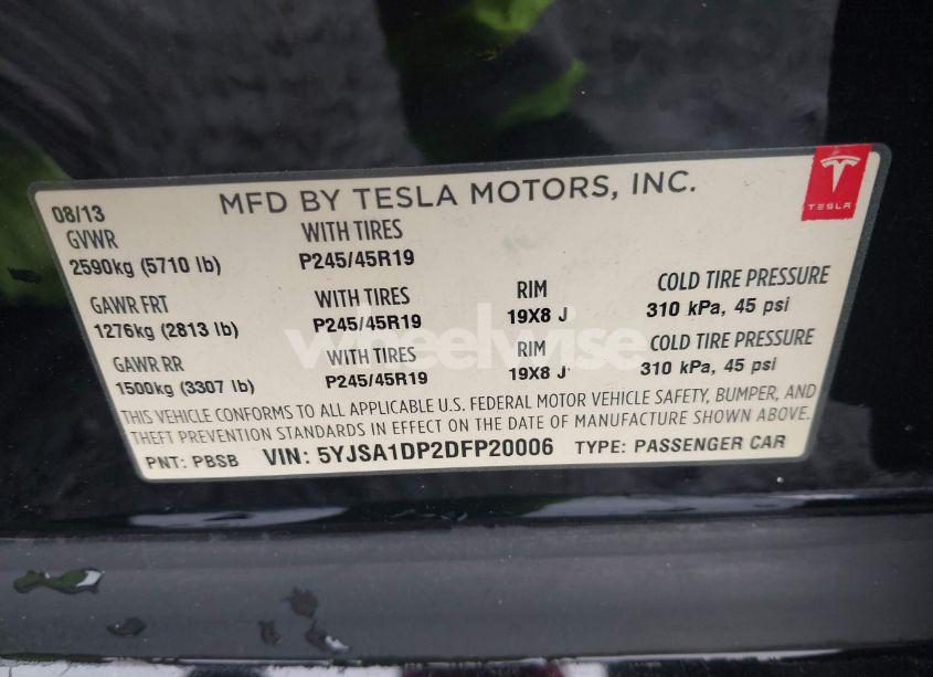 Photo 9 of 2013 Tesla Model S PERFORMANCE (VIN 5YJSA1DP2DFP20006)