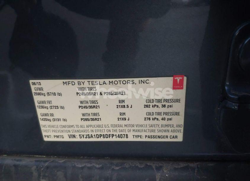 Photo 9 of 2013 Tesla Model S PERFORMANCE (VIN 5YJSA1DP8DFP14078)