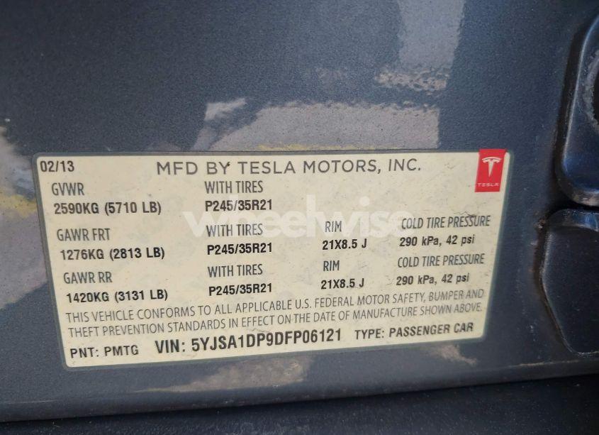 Photo 9 of 2013 Tesla Model S PERFORMANCE (VIN 5YJSA1DP9DFP06121)