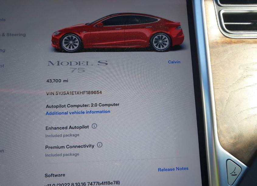 Photo 19 of 2017 Tesla Model S 60/75 (VIN 5YJSA1E1XHF189654)