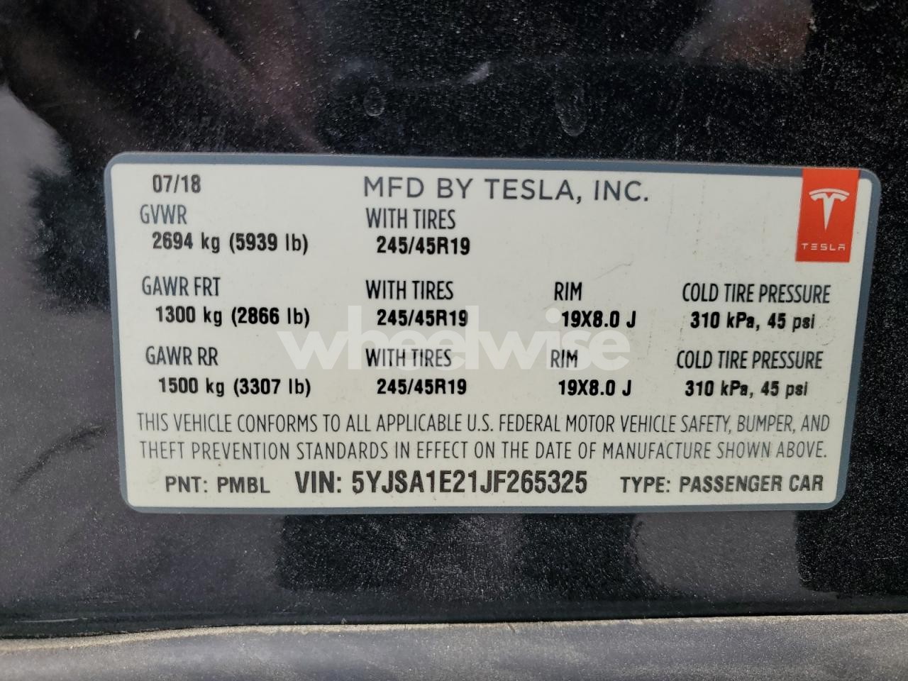 Photo 13 of 2018 TESLA MODEL S N/A (VIN 5YJSA1E21JF265325)