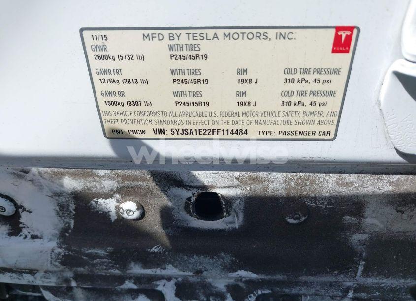 Photo 9 of 2015 Tesla Model S 70D/85D/P85D (VIN 5YJSA1E22FF114484)