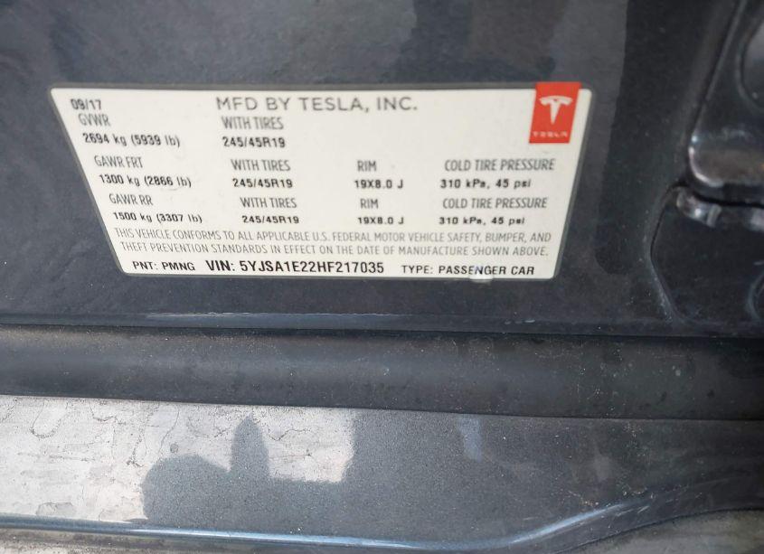 Photo 9 of 2017 Tesla Model S 100D/60D/75D/90D/P100D (VIN 5YJSA1E22HF217035)