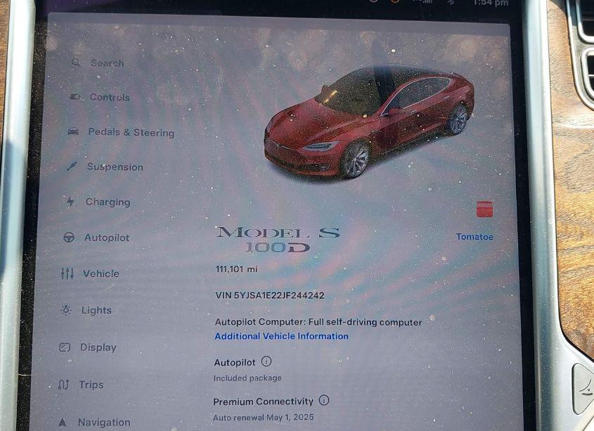 Photo 7 of 2018 Tesla Model S 100D/75D/P100D (VIN 5YJSA1E22JF244242)