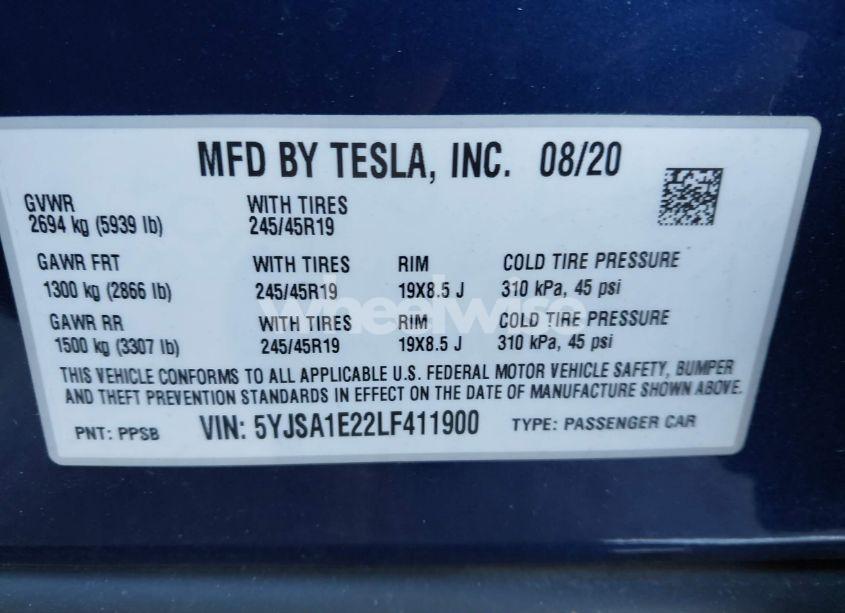 Photo 9 of 2020 Tesla Model S LONG RANGE DUAL MOTOR ALL-WHEEL DRIVE/LONG RANGE PLUS DUAL MOTOR ALL-WHEEL DRIVE (VIN 5YJSA1E22LF411900)