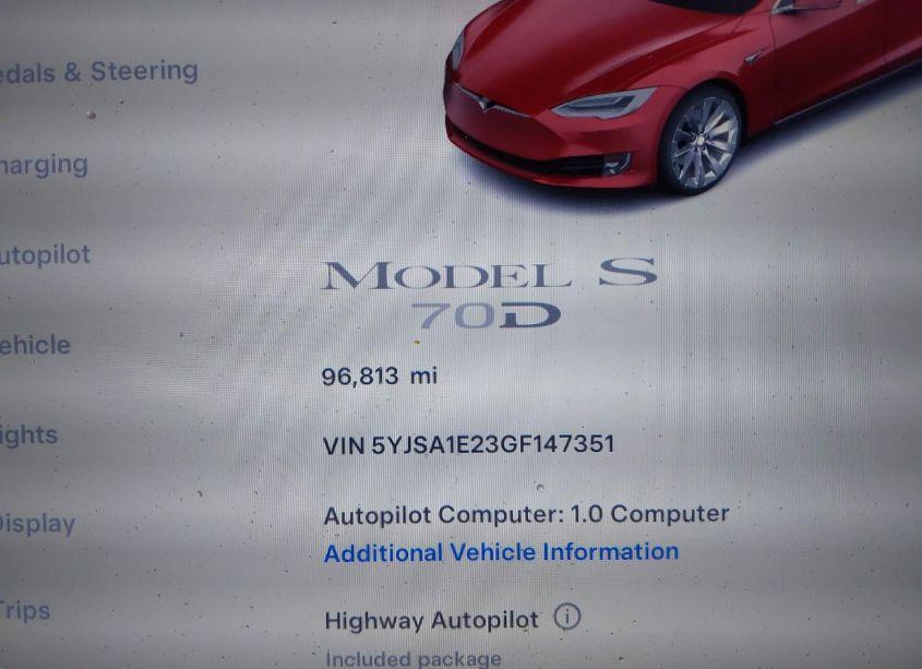 Photo 7 of 2016 Tesla Model S 60D/70D/75D/85D/90D (VIN 5YJSA1E23GF147351)