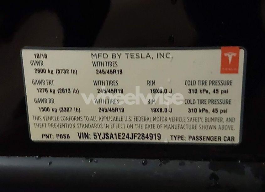 Photo 9 of 2018 Tesla Model S (VIN 5YJSA1E24JF284919)