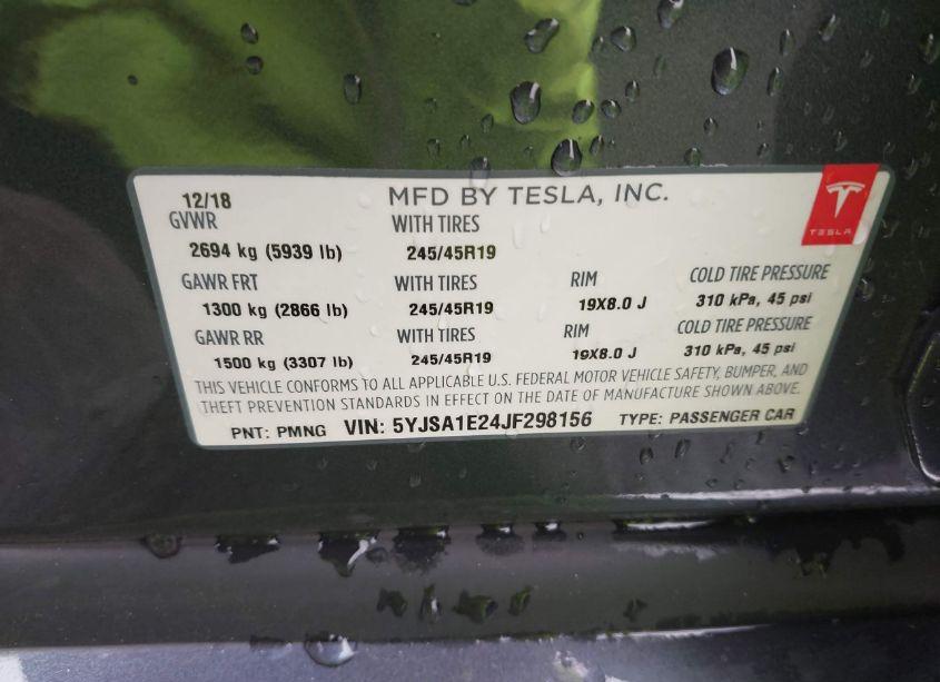 Photo 9 of 2018 Tesla Model S 100D/75D/P100D (VIN 5YJSA1E24JF298156)