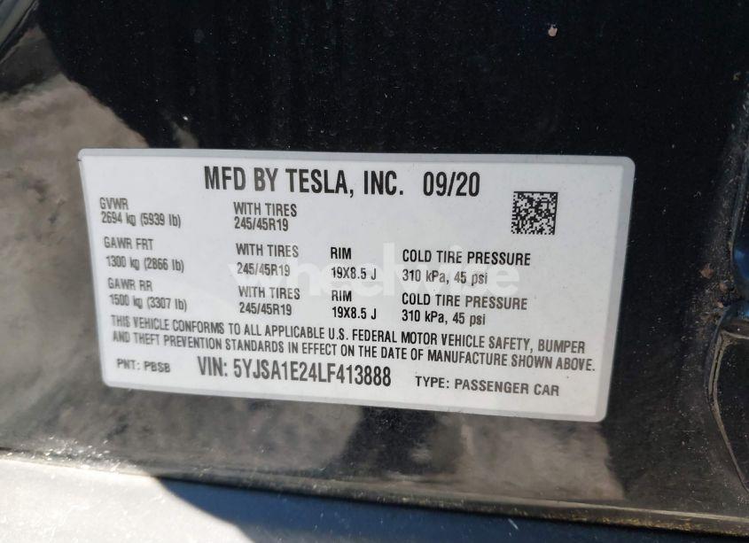 Photo 9 of 2020 Tesla Model S LONG RANGE DUAL MOTOR ALL-WHEEL DRIVE/LONG RANGE PLUS DUAL MOTOR ALL-WHEEL DRIVE (VIN 5YJSA1E24LF413888)