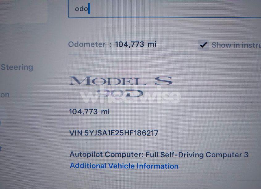 Photo 7 of 2017 Tesla Model S (VIN 5YJSA1E25HF186217)