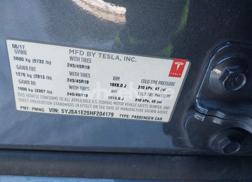 Photo 9 of 2017 Tesla Model S 100D/60D/75D/90D/P100D (VIN 5YJSA1E25HF204179)