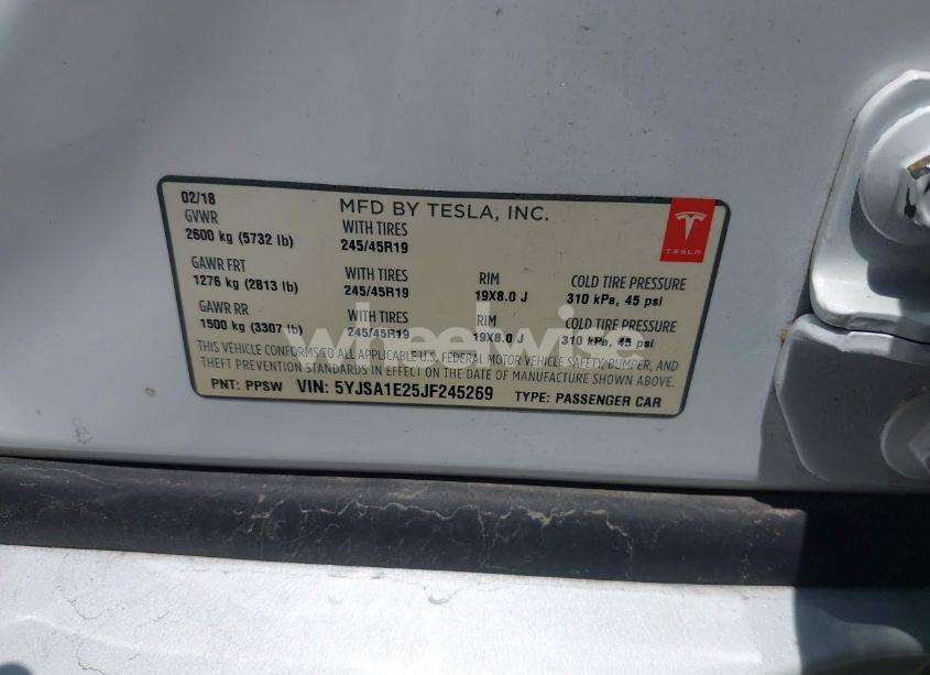 Photo 9 of 2018 Tesla Model S 100D/75D/P100D (VIN 5YJSA1E25JF245269)