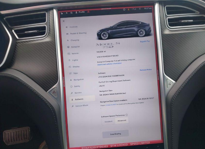 Photo 7 of 2017 Tesla Model S 100D/60D/75D/90D/P100D (VIN 5YJSA1E26HF195363)