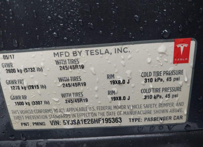 Photo 9 of 2017 Tesla Model S 100D/60D/75D/90D/P100D (VIN 5YJSA1E26HF195363)