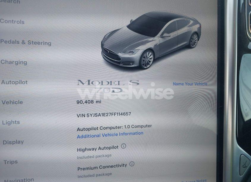 Photo 15 of 2015 Tesla Model S 70D/85D/P85D (VIN 5YJSA1E27FF114657)