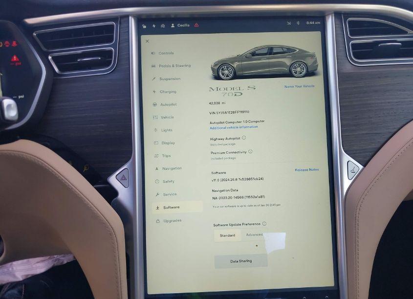 Photo 7 of 2015 Tesla Model S 70D/85D/P85D (VIN 5YJSA1E28FF119110)