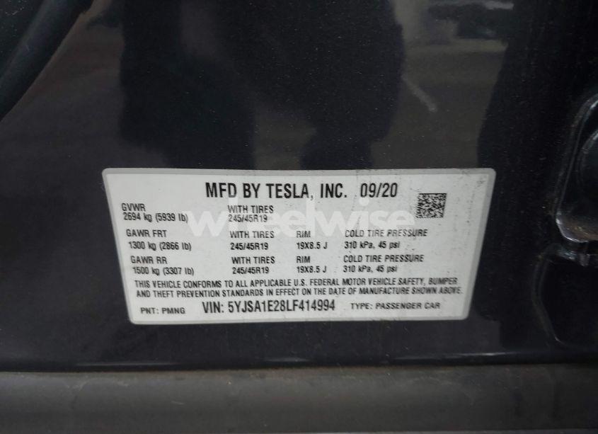Photo 9 of 2020 Tesla Model S LONG RANGE DUAL MOTOR ALL-WHEEL DRIVE/LONG RANGE PLUS DUAL MOTOR ALL-WHEEL DRIVE (VIN 5YJSA1E28LF414994)