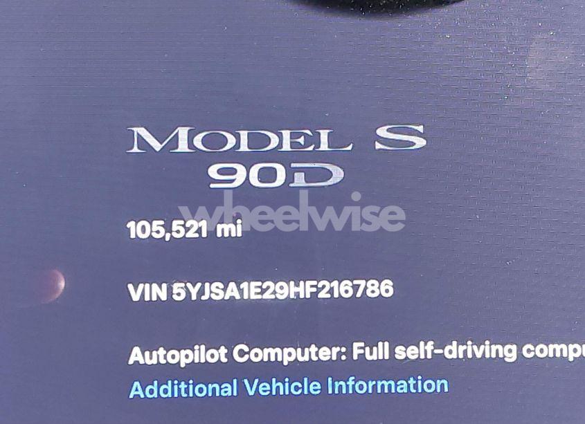 Photo 14 of 2017 Tesla Model S 100D/60D/75D/90D/P100D (VIN 5YJSA1E29HF216786)