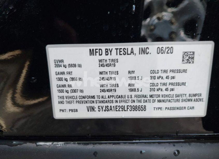 Photo 9 of 2020 Tesla Model S LONG RANGE DUAL MOTOR ALL-WHEEL DRIVE/LONG RANGE PLUS DUAL MOTOR ALL-WHEEL DRIVE (VIN 5YJSA1E29LF398658)