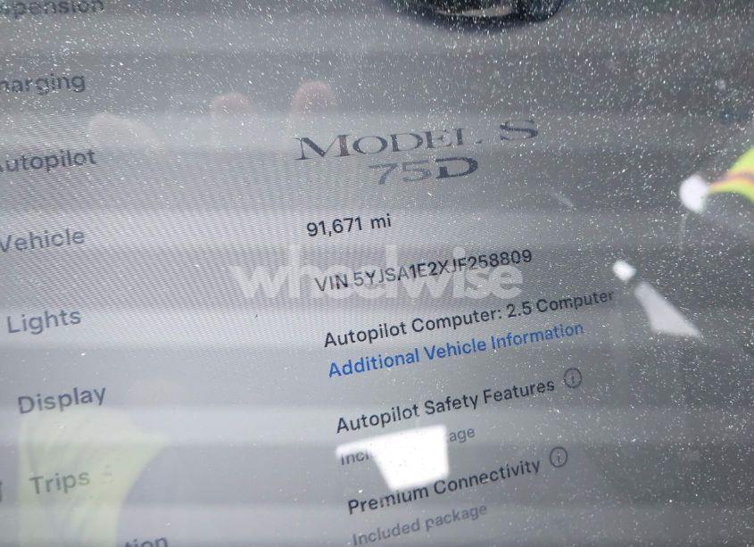 Photo 7 of 2018 Tesla Model S 100D/75D/P100D (VIN 5YJSA1E2XJF258809)