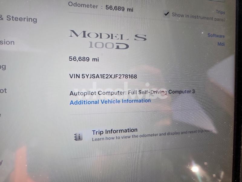 2018 TESLA MODEL S N/A (VIN 5YJSA1E2XJF278168) main photo