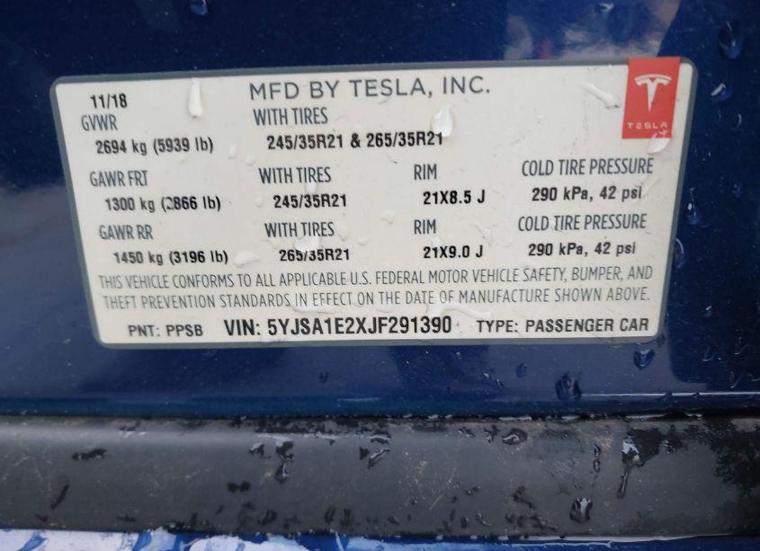 Photo 8 of 2018 Tesla Model S 100D/75D/P100D (VIN 5YJSA1E2XJF291390)