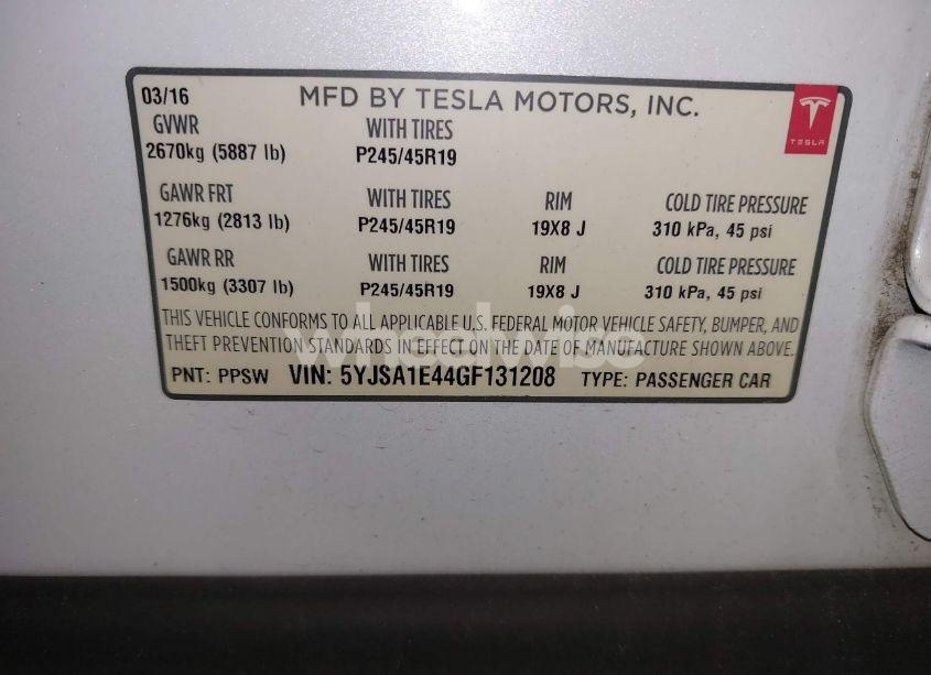 Photo 9 of 2016 Tesla Model S 90D/P100D/P85D/P90D (VIN 5YJSA1E44GF131208)