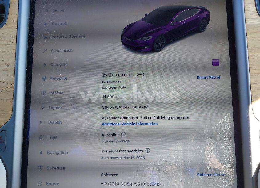 Photo 7 of 2020 Tesla Model S PERFORMANCE DUAL MOTOR ALL-WHEEL DRIVE (VIN 5YJSA1E47LF404443)