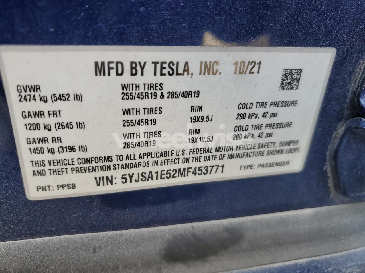 Photo 13 of 2021 TESLA MODEL S (VIN 5YJSA1E52MF453771)