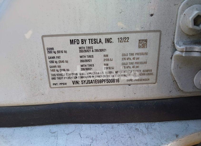 Photo 9 of 2023 Tesla Model S (VIN 5YJSA1E59PF500816)