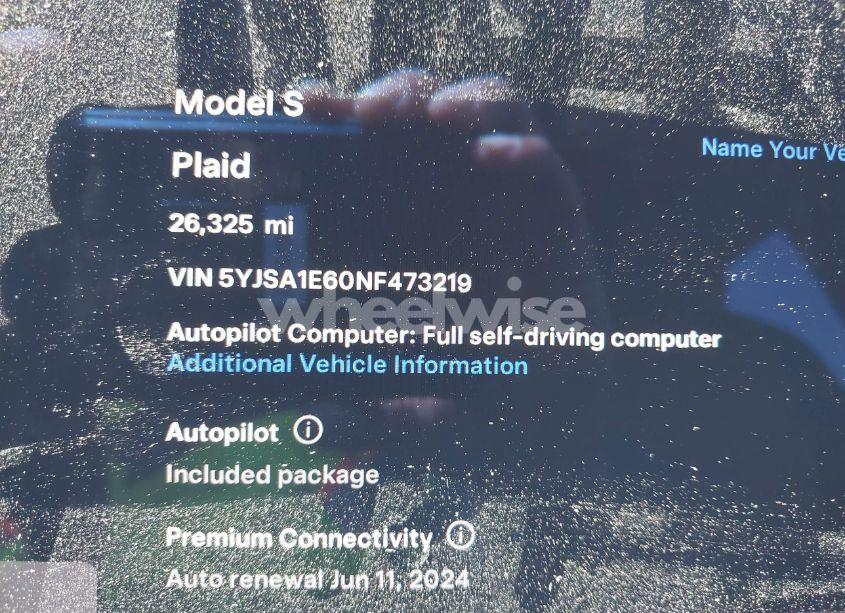 Photo 13 of 2022 Tesla Model S PLAID (VIN 5YJSA1E60NF473219)