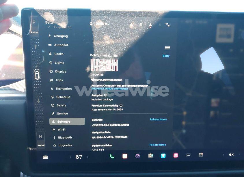 Photo 17 of 2021 Tesla Model S PLAID TRI MOTOR ALL-WHEEL DRIVE (VIN 5YJSA1E62MF451785)