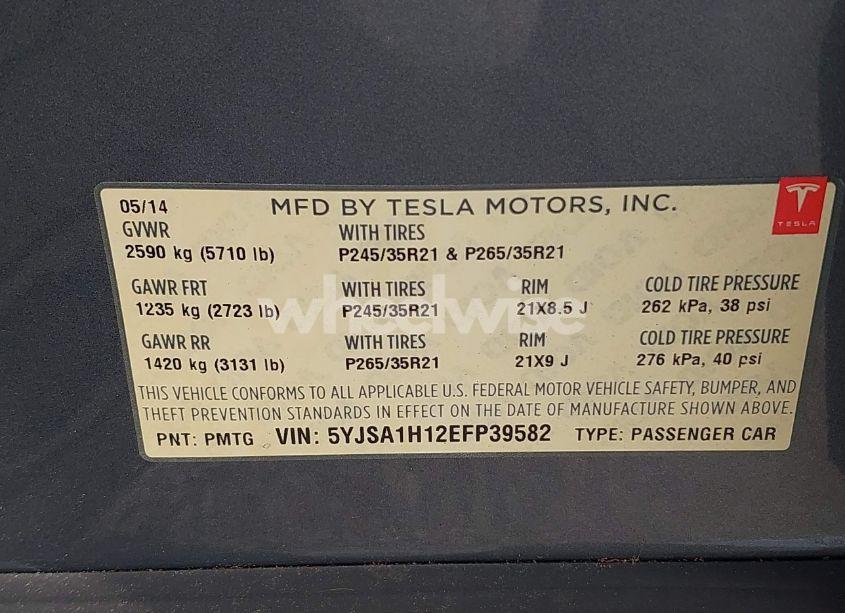 Photo 9 of 2014 Tesla Model S P85 (VIN 5YJSA1H12EFP39582)