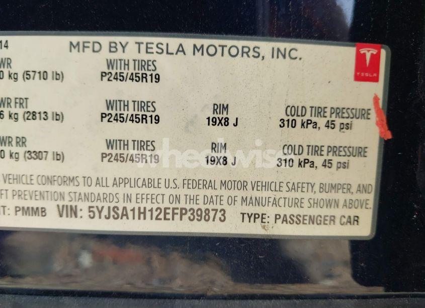 Photo 9 of 2014 Tesla Model S P85 (VIN 5YJSA1H12EFP39873)