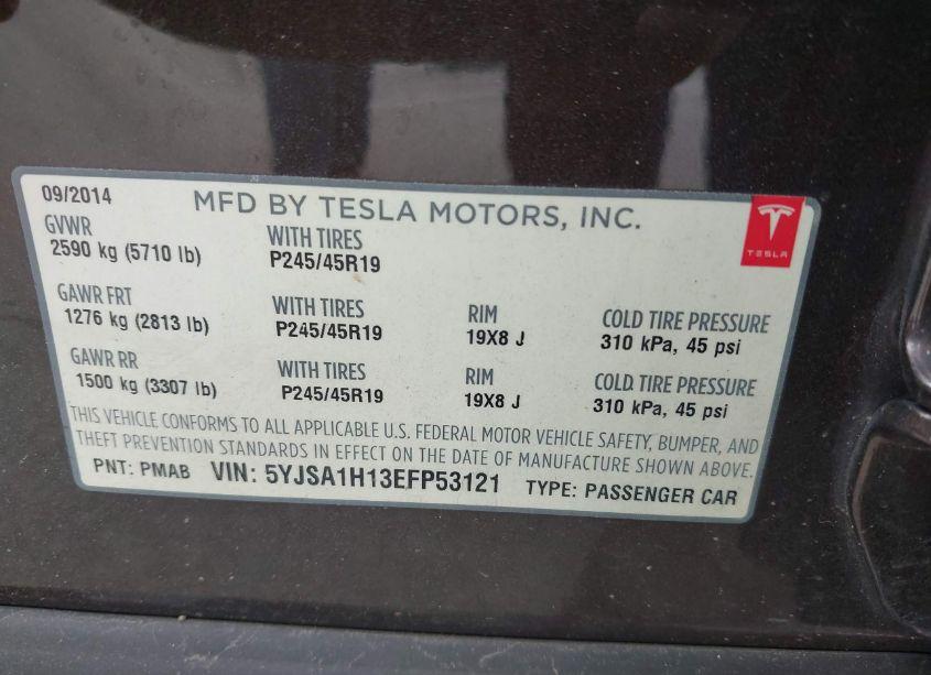 Photo 9 of 2014 Tesla Model S P85 (VIN 5YJSA1H13EFP53121)