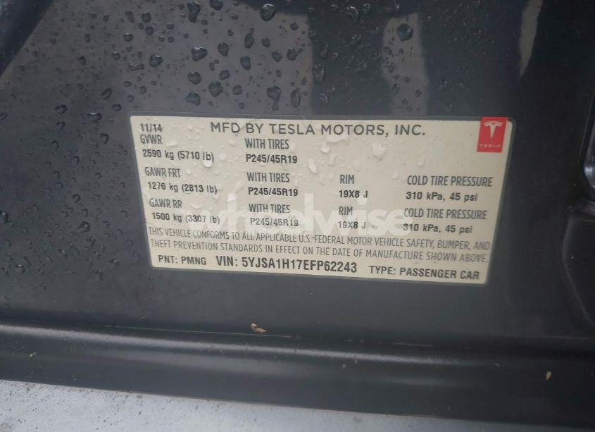 Photo 9 of 2014 Tesla Model S P85 (VIN 5YJSA1H17EFP62243)
