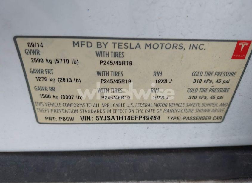 Photo 9 of 2014 Tesla Model S P85 (VIN 5YJSA1H18EFP49484)