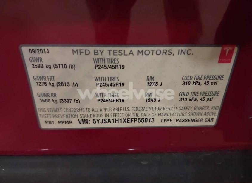 Photo 9 of 2014 Tesla Model S P85 (VIN 5YJSA1H1XEFP55013)