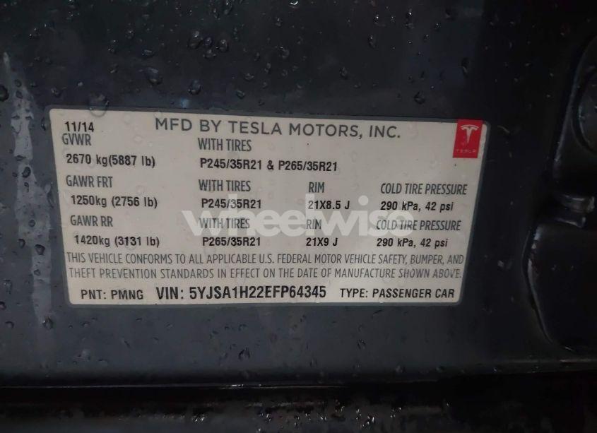 Photo 9 of 2014 Tesla Model S P85D (VIN 5YJSA1H22EFP64345)