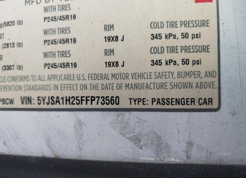 Photo 9 of 2015 Tesla Model S 70D/85D/P85D (VIN 5YJSA1H25FFP73560)