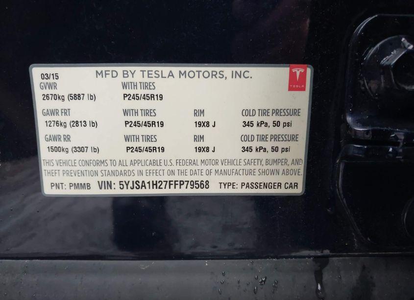 Photo 9 of 2015 Tesla Model S 70D/85D/P85D (VIN 5YJSA1H27FFP79568)