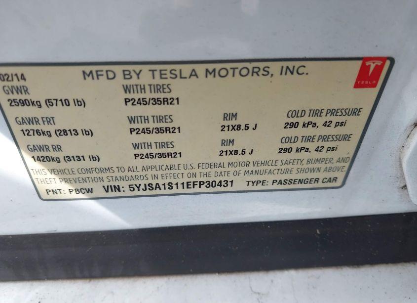 Photo 9 of 2014 Tesla Model S (VIN 5YJSA1S11EFP30431)