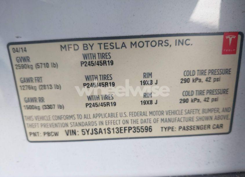 Photo 9 of 2014 Tesla Model S (VIN 5YJSA1S13EFP35596)