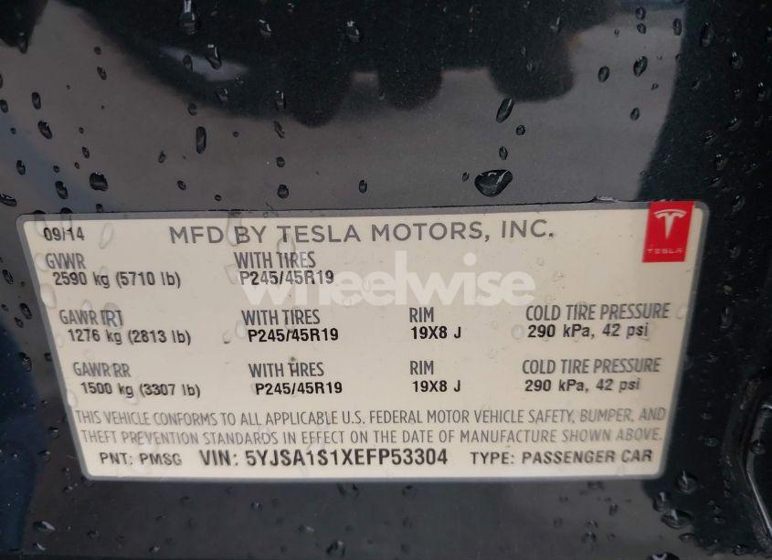 Photo 9 of 2014 Tesla Model S (VIN 5YJSA1S1XEFP53304)