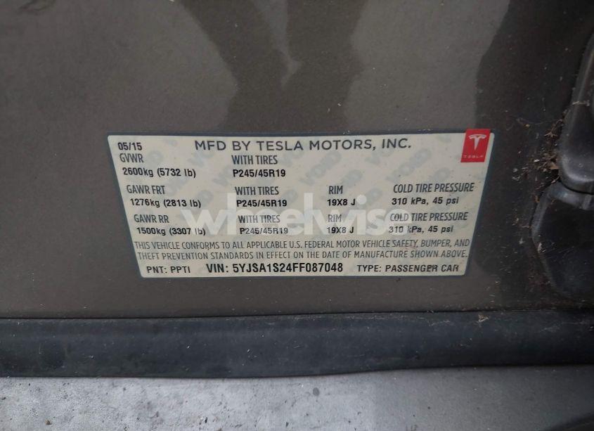 Photo 9 of 2015 Tesla Model S 70D/85D/P85D (VIN 5YJSA1S24FF087048)