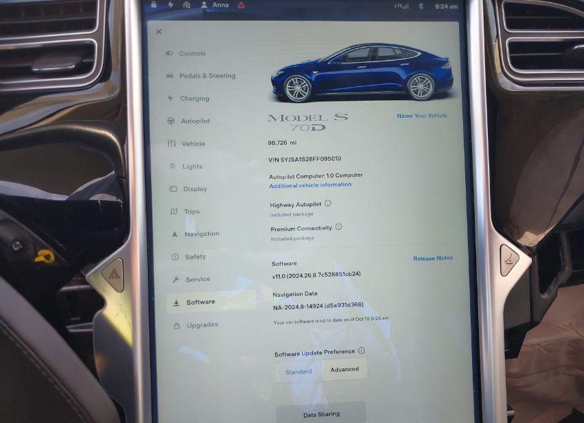 Photo 19 of 2015 Tesla Model S 70D/85D/P85D (VIN 5YJSA1S28FF095010)