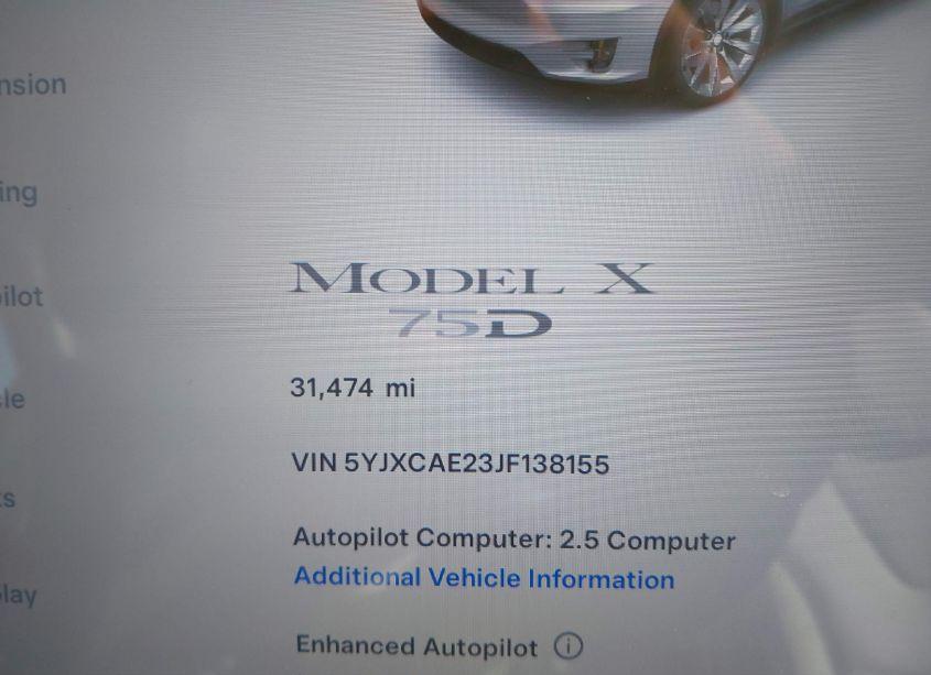Photo 7 of 2018 Tesla Model X 100D/75D/P100D (VIN 5YJXCAE23JF138155)