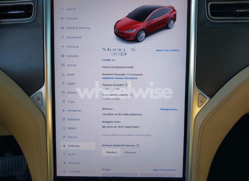 Photo 19 of 2016 Tesla Model X 60D/70D/75D/90D (VIN 5YJXCAE25GF004319)