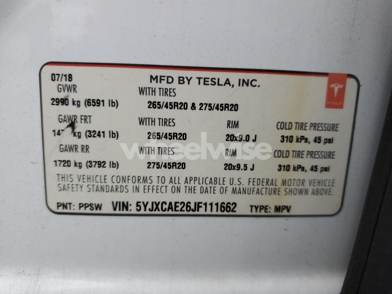 Photo 13 of 2018 TESLA MODEL X (VIN 5YJXCAE26JF111662)